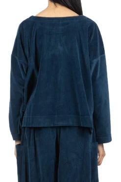 Corduroy Wide Blouse - Iron Blue -ICHI Sales Shop AKoloni Corduroy Wide Blouse Iron Blue 23073002 04