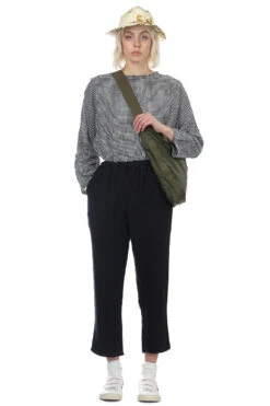 Linen Straight Pants - Black