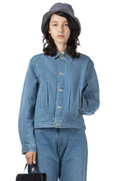 SELVEDGE FADED LIGHT DENIM BLOUSON - Light Indigo