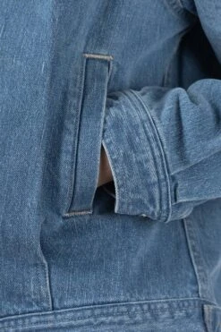 SELVEDGE FADED LIGHT DENIM BLOUSON - Light Indigo -ICHI Sales Shop AURALEE SELVEDGE FADED LIGHT DENIM BLOUSON Light Indigo A24SB04DE 006