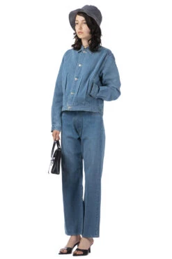 SELVEDGE FADED LIGHT DENIM BLOUSON - Light Indigo -ICHI Sales Shop AURALEE SELVEDGE FADED LIGHT DENIM BLOUSON Light Indigo A24SB04DE 008