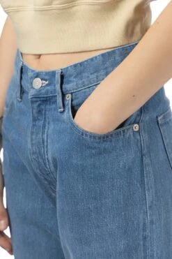 SELVEDGE FADED LIGHT DENIM PANTS - Light Indigo -ICHI Sales Shop AURALEE SELVEDGE FADED LIGHT DENIM PANTS Light Indigo A24SP06DE 05