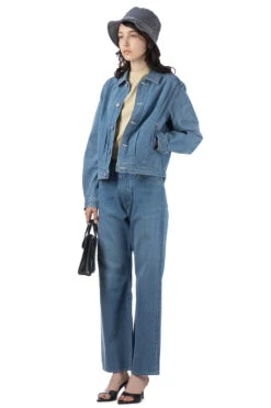 SELVEDGE FADED LIGHT DENIM PANTS - Light Indigo -ICHI Sales Shop AURALEE SELVEDGE FADED LIGHT DENIM PANTS Light Indigo A24SP06DE 09