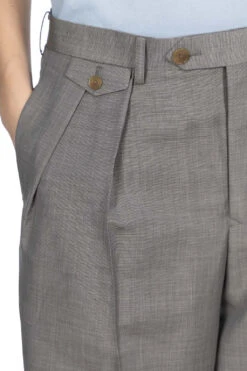 TROPICAL WOOL KID MOHAIR SLACKS - Grey Check 13 TROPICAL WOOL KID MOHAIR SLACKS - Grey Check -ICHI Sales Shop AURALEE TROPICAL WOOL KID MOHAIR SLACKS Grey Check A24SP05WM NOE 05