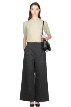 WASHED HARD TWIST CANVAS PANTS - Ink Black