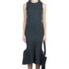 Fluted Sleeveless Mermaid Dress - Shadow Grey -ICHI Sales Shop CFCL Fluted Sleeveless Mermaid Dress Shadow Grey CF007KH109 SG noe 01