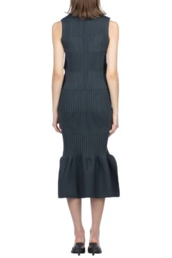 Fluted Sleeveless Mermaid Dress - Shadow Grey -ICHI Sales Shop CFCL Fluted Sleeveless Mermaid Dress Shadow Grey CF007KH109 SG noe 04
