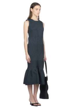 Fluted Sleeveless Mermaid Dress - Shadow Grey -ICHI Sales Shop CFCL Fluted Sleeveless Mermaid Dress Shadow Grey CF007KH109 SG noe 07