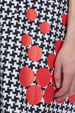 Print Pinwheel Pattern X Red Polka Dots Dress -ICHI Sales Shop Comme Des Garcons Comme Des Garcons Print pinwheel Pattern x Red polka dots Dress RM T020 51 06