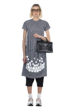 Print Pinwheel Pattern X White Polka Dots Dress