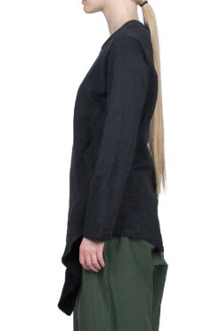 Ruffle Sided Crewneck Sweater - Black -ICHI Sales Shop Comme Des Garcons Comme Des Garcons Ruffle Sided Crewneck Sweater Black RJ N505 noe 0203