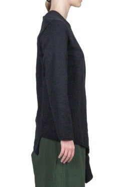 Ruffle Sided Crewneck Sweater - Black -ICHI Sales Shop Comme Des Garcons Comme Des Garcons Ruffle Sided Crewneck Sweater Black RJ N505 noe 0205