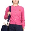 Comme Des Garçons Play Women's Double Heart Cardigan - Pink -ICHI Sales Shop Comme Des Garcons Play Womens Double Heart Cardigan Pink AZ N075 051 4 01
