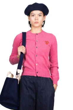 Comme Des Garçons Play Women's Double Heart Cardigan - Pink