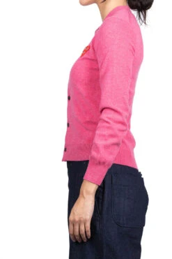 Comme Des Garçons Play Women's Double Heart Cardigan - Pink -ICHI Sales Shop Comme Des Garcons Play Womens Double Heart Cardigan Pink AZ N075 051 4 03