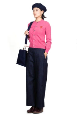 Comme Des Garçons Play Women's Double Heart Cardigan - Pink -ICHI Sales Shop Comme Des Garcons Play Womens Double Heart Cardigan Pink AZ N075 051 4 06