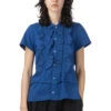 Cotton Jersey X Cotton Cloth Shirt - Blue