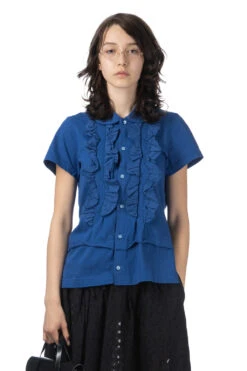 Cotton Jersey X Cotton Cloth Shirt - Blue