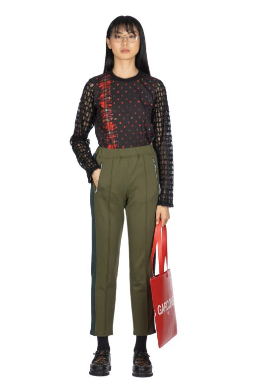 Nylon Poly Double Face Bottom - Khaki X Green 2 Nylon Poly Double Face Bottom - Khaki X Green -ICHI Sales Shop Comme Des Garcons TAO Nylon Poly Double Face Bottom Khaki x Green TL P016 KH 01