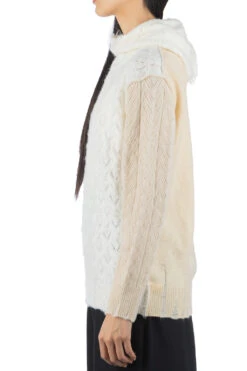 Wool Lace Pattern Mix Sweater - White -ICHI Sales Shop Comme Des Garcons TAO Wool Lace Pattern Mix Sweater White TL N015 noe 03