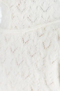 Wool Lace Pattern Mix Sweater - White -ICHI Sales Shop Comme Des Garcons TAO Wool Lace Pattern Mix Sweater White TL N015 noe 05