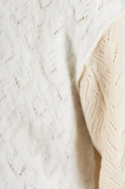 Wool Lace Pattern Mix Sweater - White -ICHI Sales Shop Comme Des Garcons TAO Wool Lace Pattern Mix Sweater White TL N015 noe 06