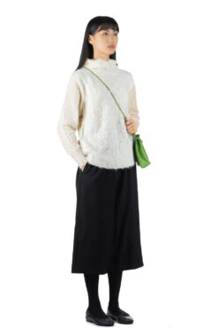 Wool Lace Pattern Mix Sweater - White -ICHI Sales Shop Comme Des Garcons TAO Wool Lace Pattern Mix Sweater White TL N015 noe 07