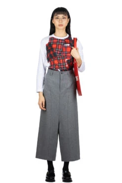 Yarn Dyed Wool Nylon Melton Pants - Top Grey