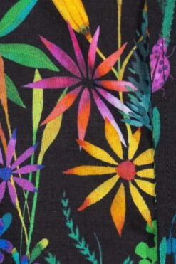 Banded Collar Dress - Black Cotton Floral Lawn -ICHI Sales Shop Engineered Garments Banded Collar Dress Black Cotton Floral Lawn 24S1WG016 WF09207 w