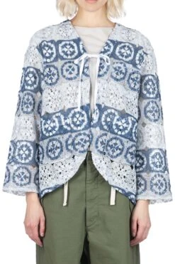 ICHI Sales Shop -ICHI Sales Shop Engineered Garments Cutaway Jacket Blue Grey Polyester Crochet 24S1WD006 IB003 02