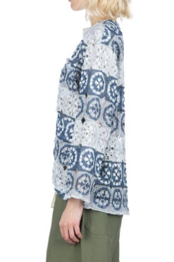 Cutaway Jacket - Blue Grey Polyester Crochet -ICHI Sales Shop Engineered Garments Cutaway Jacket Blue Grey Polyester Crochet 24S1WD006 IB003 03