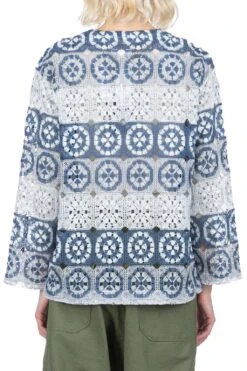 Cutaway Jacket - Blue Grey Polyester Crochet -ICHI Sales Shop Engineered Garments Cutaway Jacket Blue Grey Polyester Crochet 24S1WD006 IB003 04