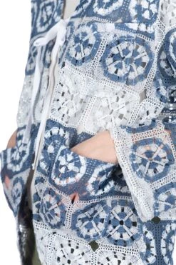 Cutaway Jacket - Blue Grey Polyester Crochet -ICHI Sales Shop Engineered Garments Cutaway Jacket Blue Grey Polyester Crochet 24S1WD006 IB003 06