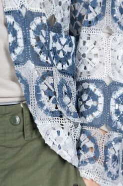 Cutaway Jacket - Blue Grey Polyester Crochet -ICHI Sales Shop Engineered Garments Cutaway Jacket Blue Grey Polyester Crochet 24S1WD006 IB003 08