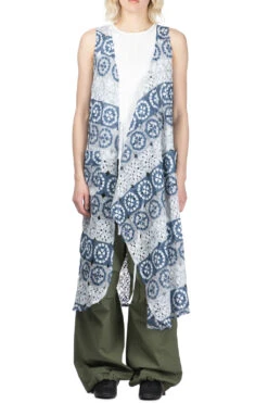 Wrap Vest Dress - Blue X Grey Poly Crochet 11 Wrap Vest Dress - Blue X Grey Poly Crochet -ICHI Sales Shop Engineered Garments Wrap Vest Dress Blue x Grey Poly Crochet 24S1WG015 IB003 2002