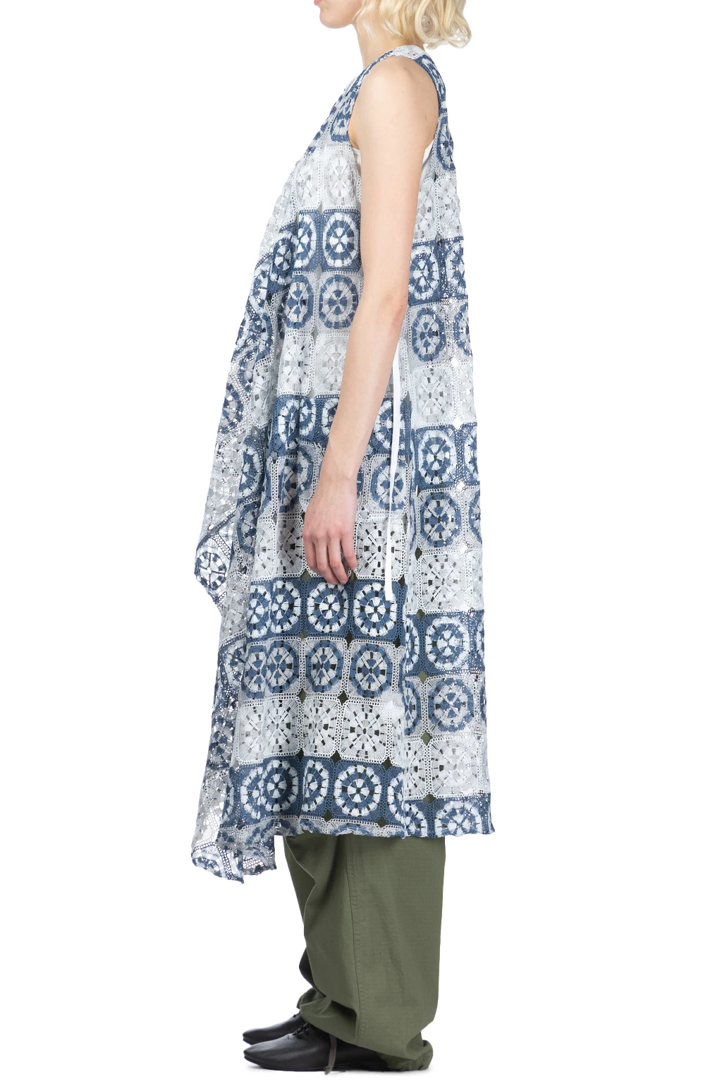 Wrap Vest Dress - Blue X Grey Poly Crochet 5 Wrap Vest Dress - Blue X Grey Poly Crochet - Image 3