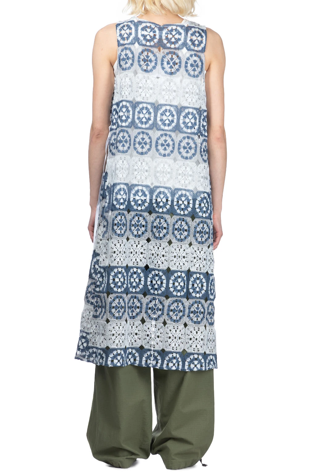 Wrap Vest Dress - Blue X Grey Poly Crochet 6 Wrap Vest Dress - Blue X Grey Poly Crochet - Image 4