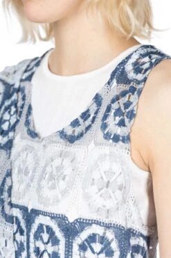 Wrap Vest Dress - Blue X Grey Poly Crochet 14 Wrap Vest Dress - Blue X Grey Poly Crochet -ICHI Sales Shop Engineered Garments Wrap Vest Dress Blue x Grey Poly Crochet 24S1WG015 IB003 2005