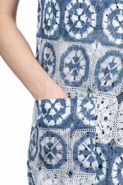 Wrap Vest Dress - Blue X Grey Poly Crochet 16 Wrap Vest Dress - Blue X Grey Poly Crochet -ICHI Sales Shop Engineered Garments Wrap Vest Dress Blue x Grey Poly Crochet 24S1WG015 IB003 2007