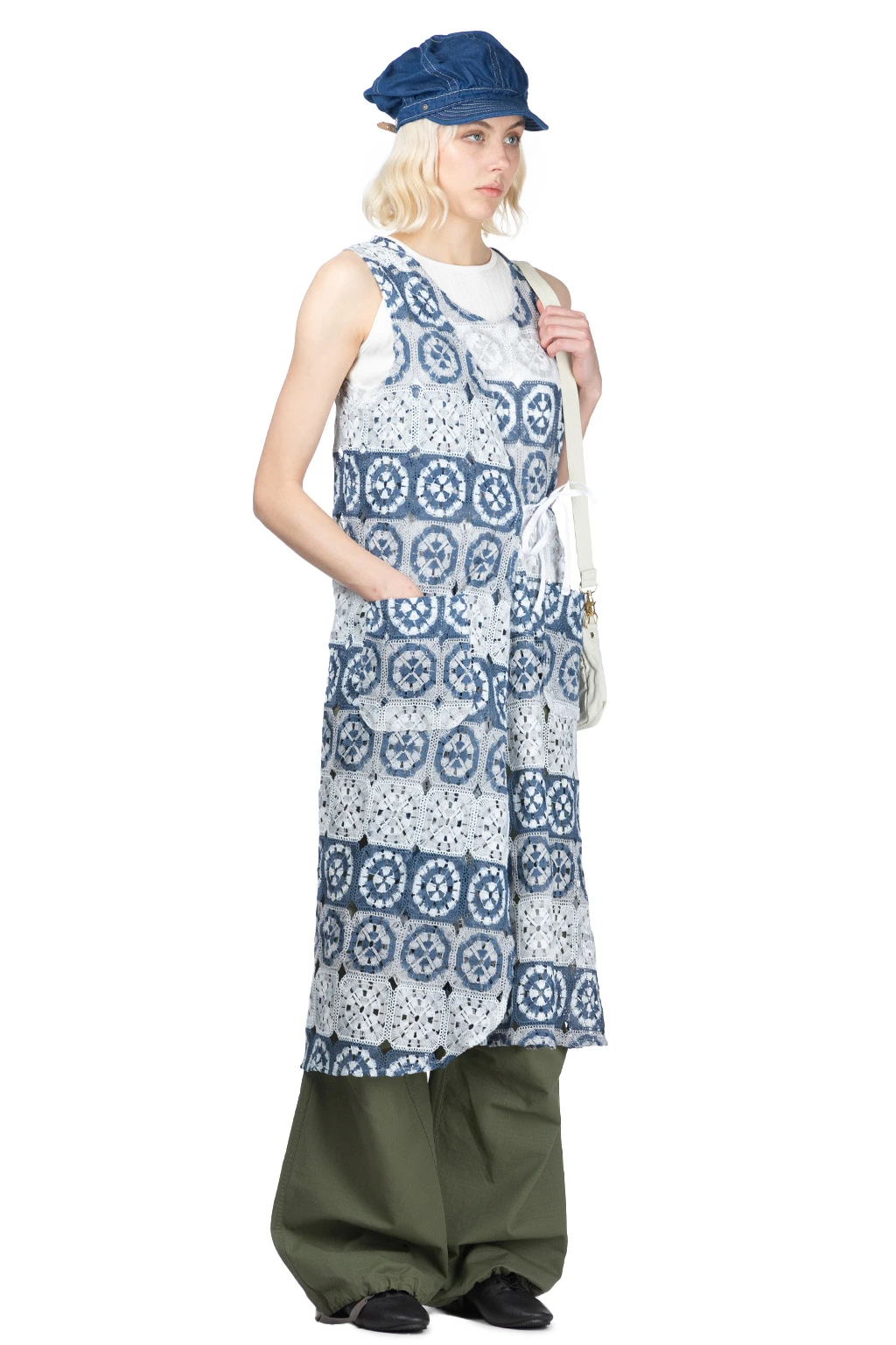 Wrap Vest Dress - Blue X Grey Poly Crochet 10 Wrap Vest Dress - Blue X Grey Poly Crochet - Image 8