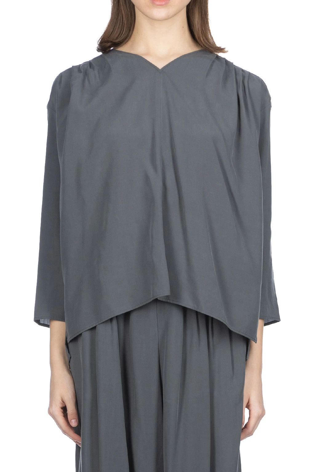 Cupro Pullover - Stone Grey 4 Cupro Pullover - Stone Grey - Image 2