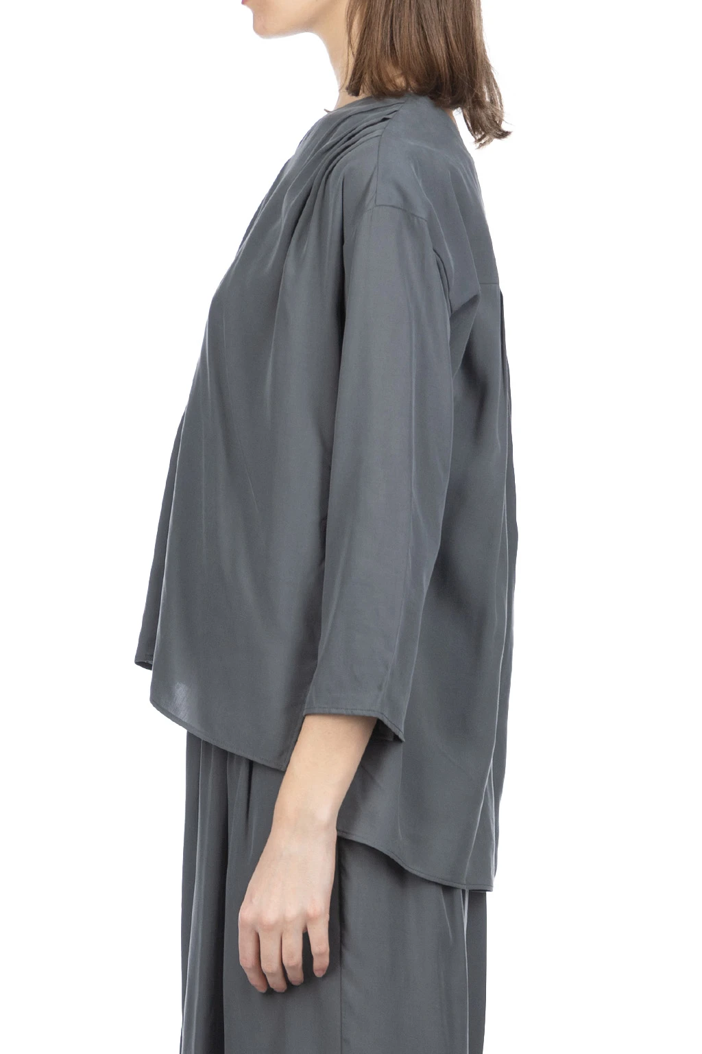 Cupro Pullover - Stone Grey 5 Cupro Pullover - Stone Grey - Image 3