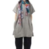 Linen Cotton Poncho - Antique White