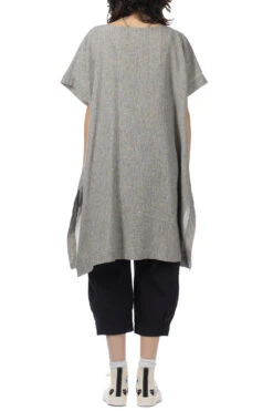 Linen Cotton Poncho - Antique White -ICHI Sales Shop Evam Eva Linen Cotton Poncho Antique White E241T151 4 noe 04