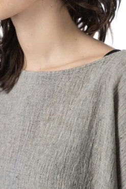 Linen Cotton Poncho - Antique White -ICHI Sales Shop Evam Eva Linen Cotton Poncho Antique White E241T151 4 noe 05