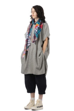 Linen Cotton Poncho - Antique White -ICHI Sales Shop Evam Eva Linen Cotton Poncho Antique White E241T151 4 noe 08