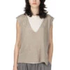 V Neck Vest - Grege -ICHI Sales Shop Evam Eva V Neck Vest Grege E241K050 14 noe 2001