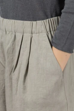 Water Linen Wide Pants - Green Haze -ICHI Sales Shop Evam Eva Water Linen Wide Pants Green Haze E241T064 51 noe 05