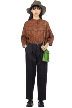 ICHI Baker Tuck Pants - Navy