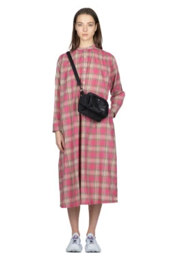 ICHI Madras Check Dress -Red